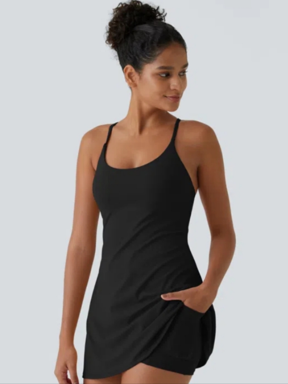HALARA CLEARANCE Black Spaghetti Strap Bodycon